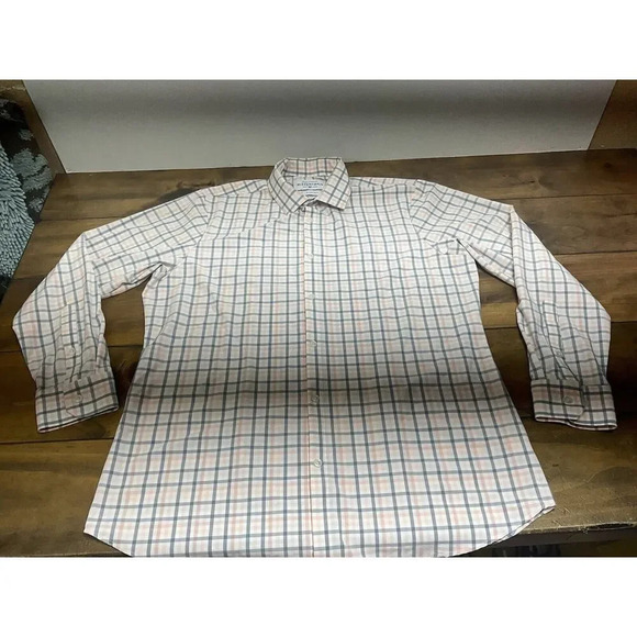 Mizzen + Main Mens Leeward Shirt XXL Trim Fit Check Stretch Long Sleeve - Picture 6 of 11